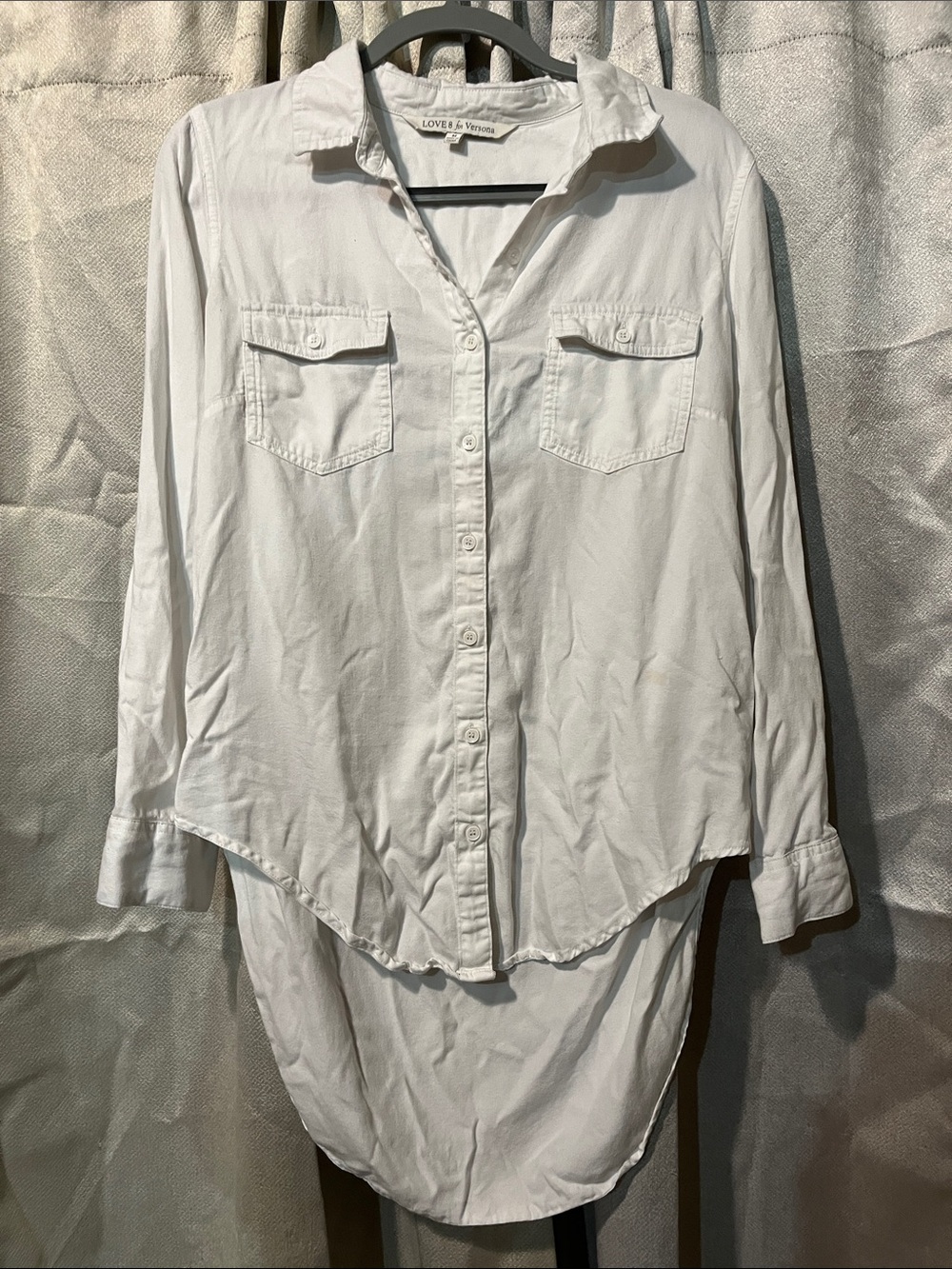 Size M White Button-Up Women's Shirt